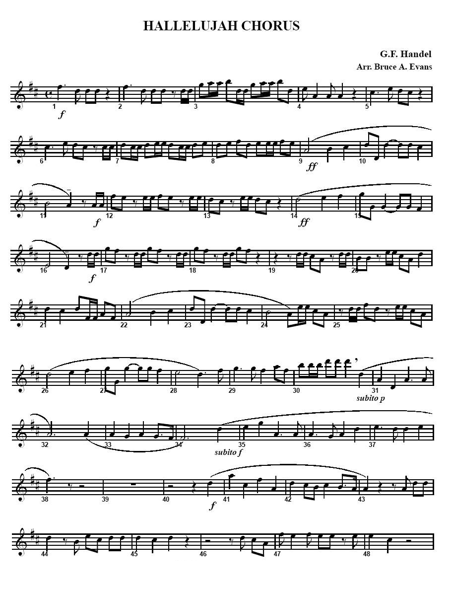 中国乐谱网——【萨克斯谱】HALLELUJAH CHORUS（哈利路亚）