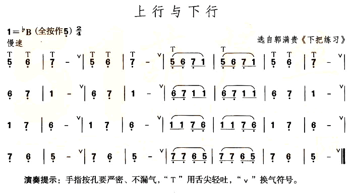 中国乐谱网——【葫芦丝】上行与下行