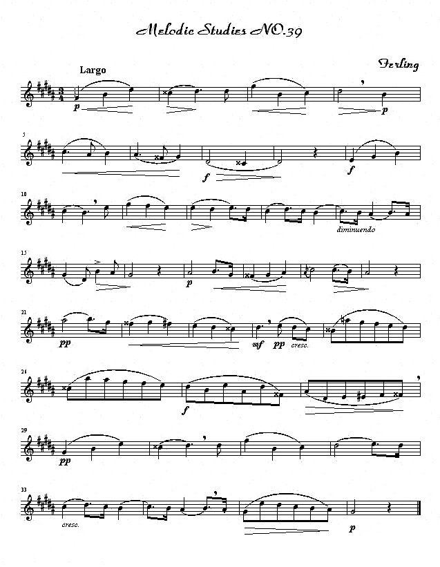 中国乐谱网——【萨克斯谱】四十八首旋律练习曲之三十九